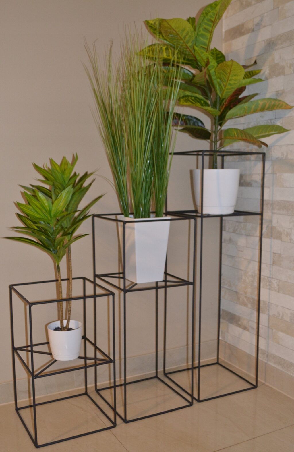 Kwietnik stojący Filo metalowy loft czarny 40 cm - obrazek 9