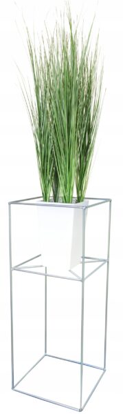 Kwietnik stojący Filo metalowy loft srebrny 60 cm
