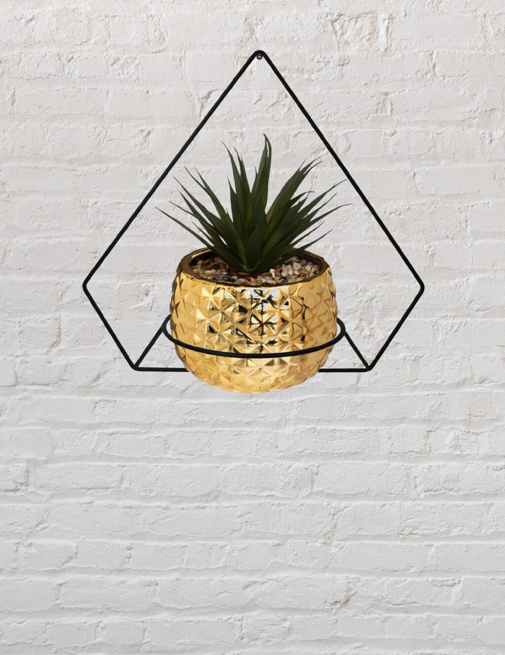 Kwietnik wiszący na ścianę loft metalowy czarny - obrazek 2