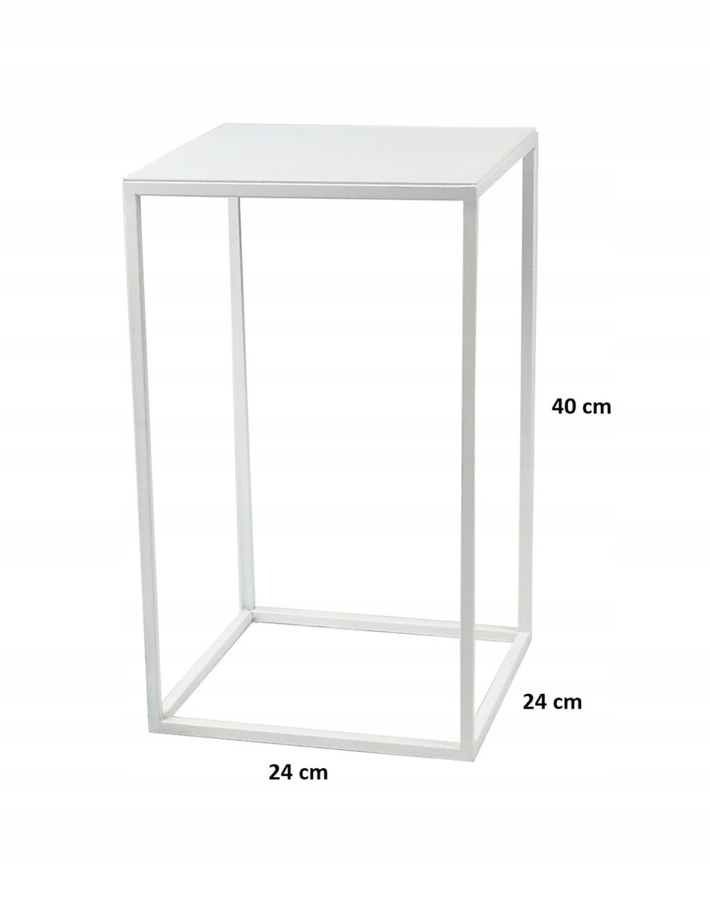 Kwietnik stojący Loft metalowy biały 40 cm - obrazek 5