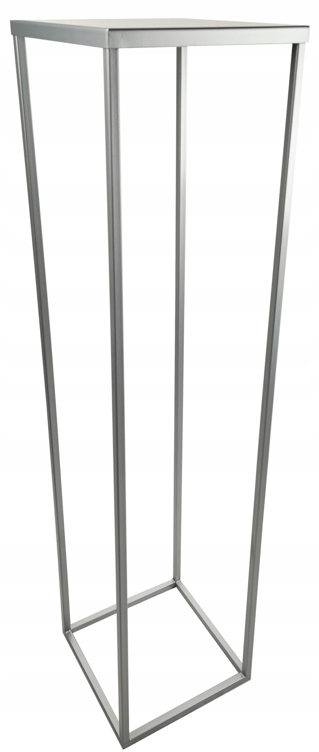 Kwietnik stojący metalowy loft srebrny 80cm - obrazek 2