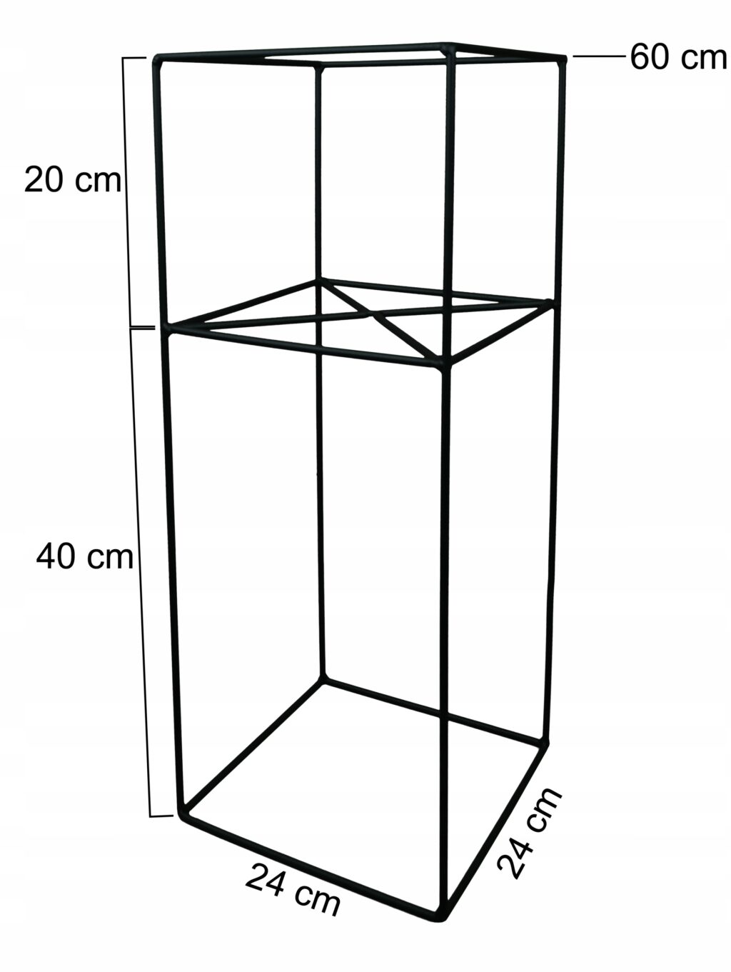 Kwietnik stojący Filo metalowy loft czarny 60 cm - obrazek 4