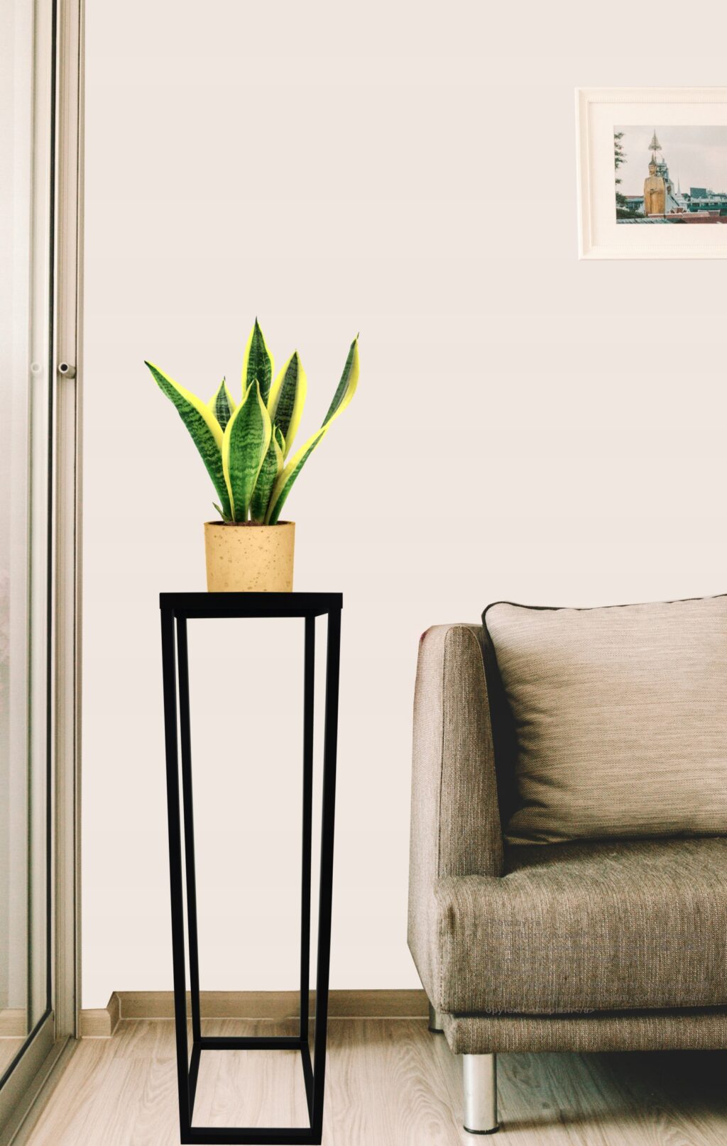 Kwietnik metalowy loft 100 cm solidny 16mm czarny - obrazek 2