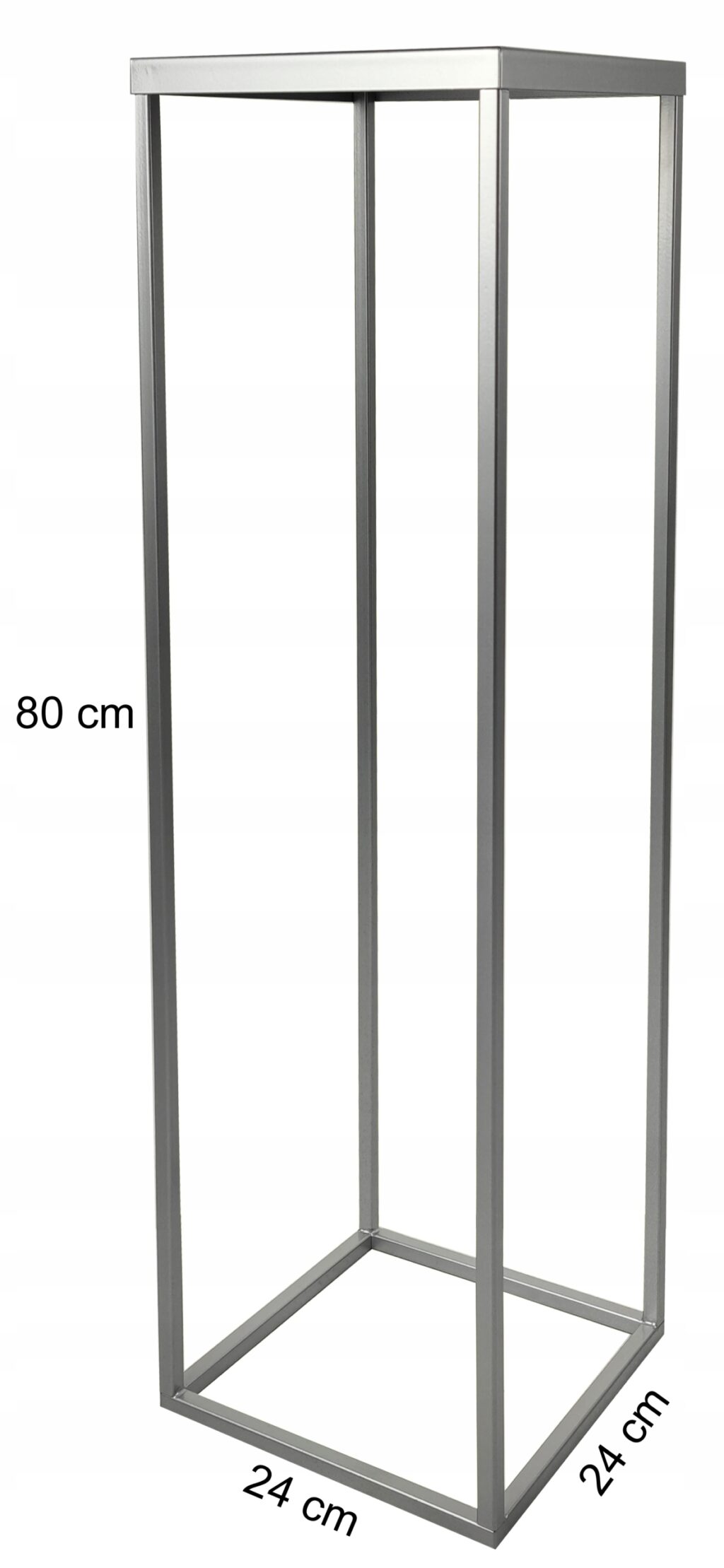 Kwietnik stojący metalowy loft srebrny 80cm - obrazek 4