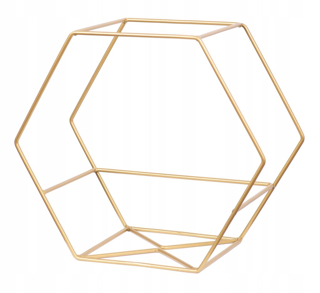 Kwietnik wiszący na ścianę loft złoty drut Favo