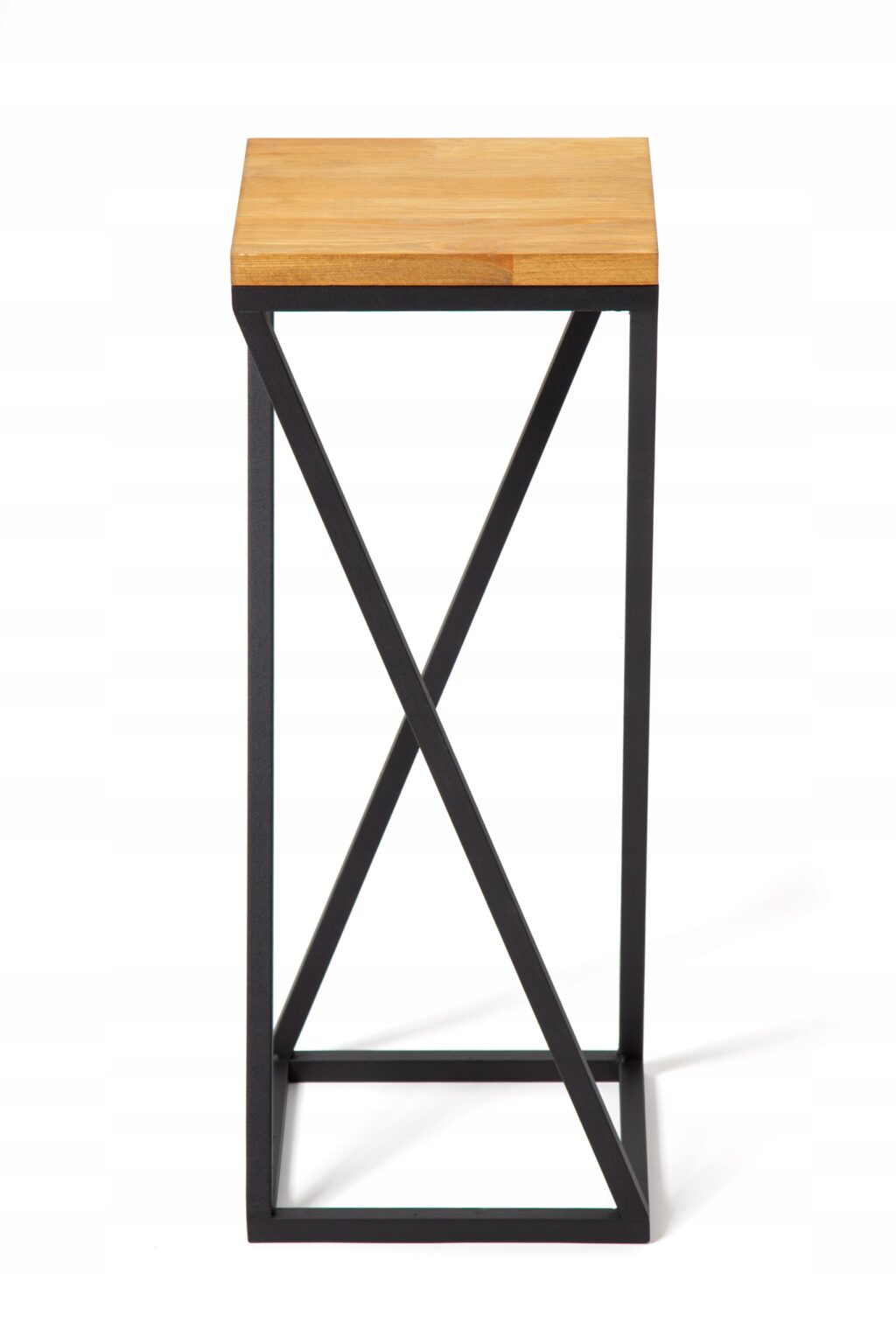 Kwietnik stojący metalowy loft czarny 80cm blat - obrazek 3