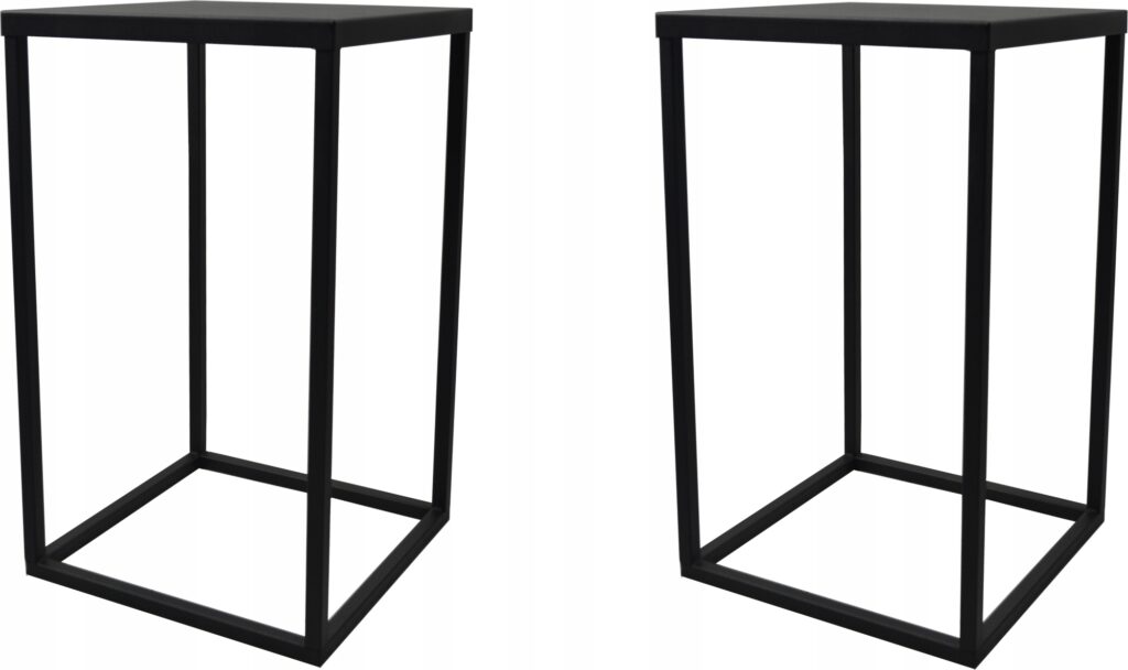 Kwietnik metalowy loft czarny zestaw 2 sztuki