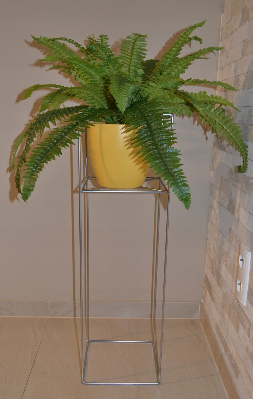 Kwietnik stojący Filo metalowy loft srebrny 80cm - obrazek 4