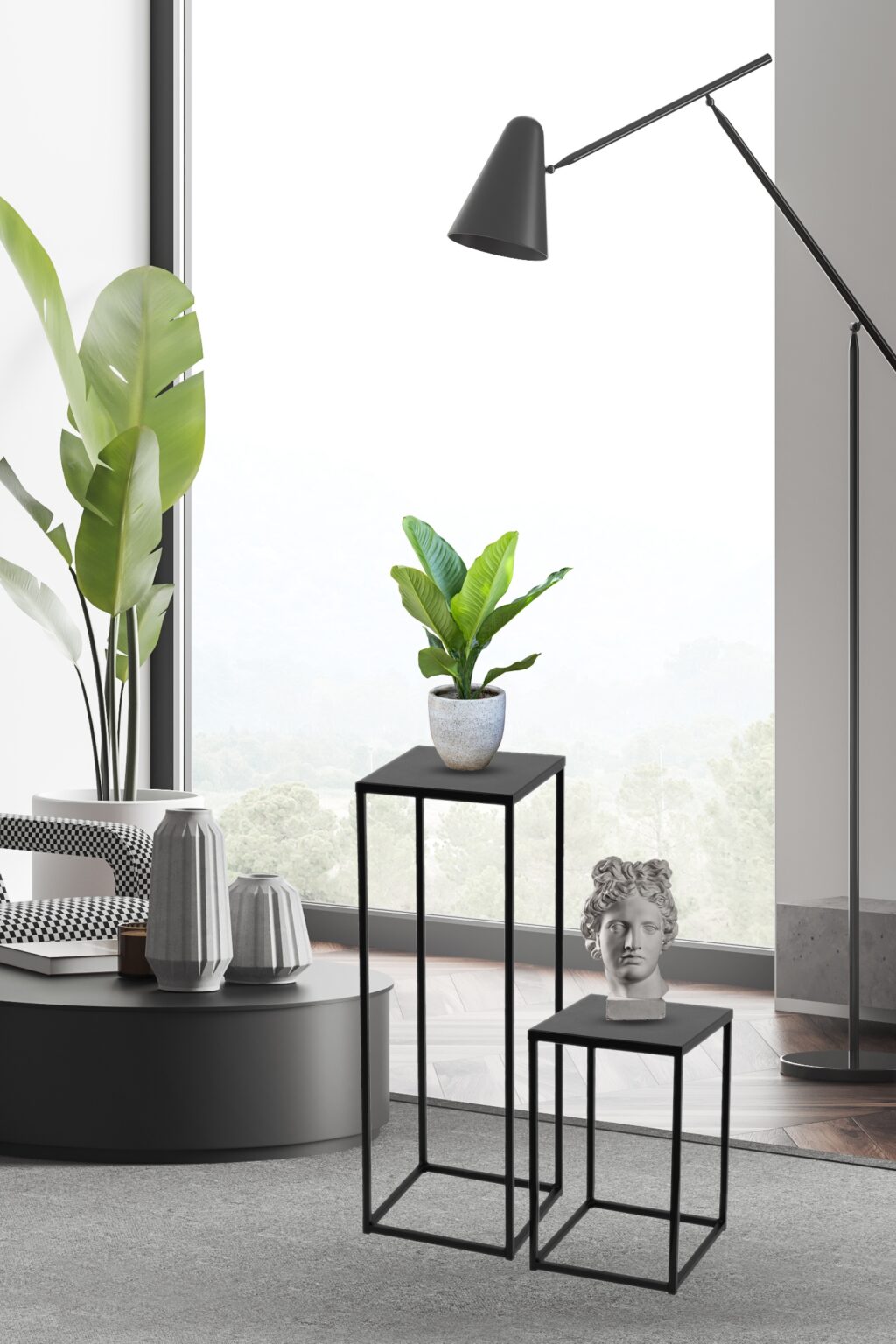 Kwietnik loft czarny balkon zestaw 2szt PRODUCENT - obrazek 2