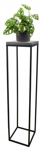 Kwietnik metal loft czarny blat Beton Ciemny 100cm