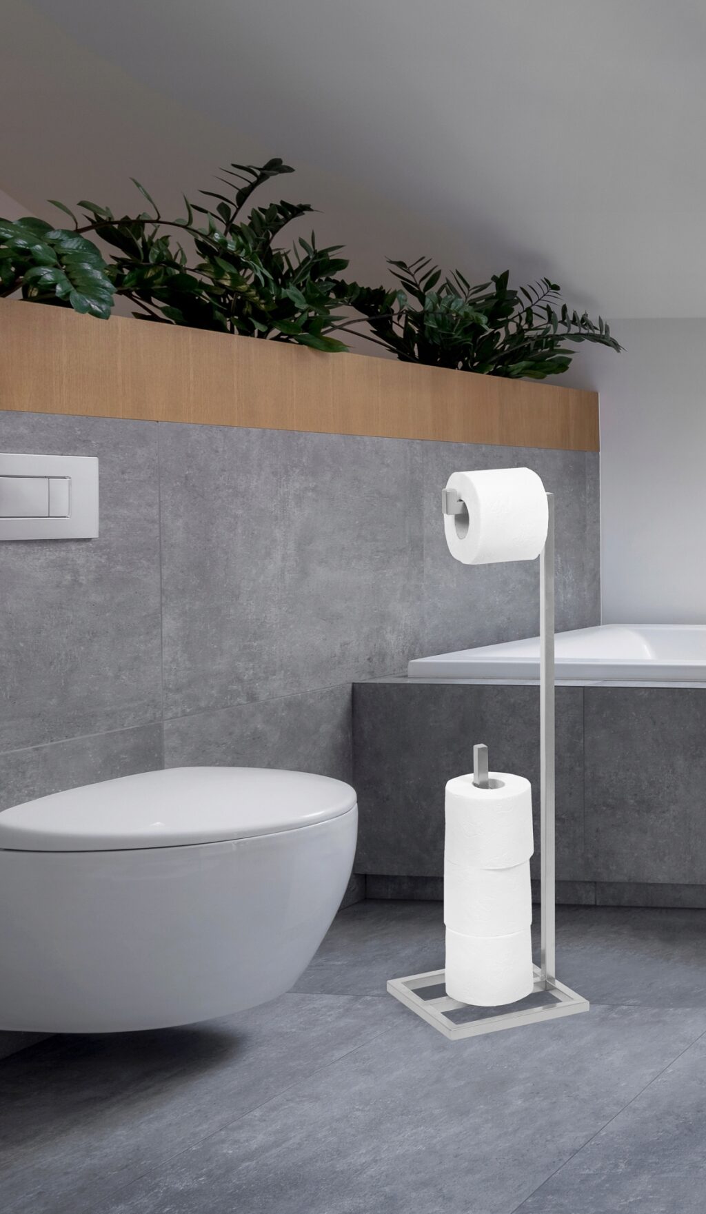 Stojak na papier toaletowy Sono srebrny - obrazek 2