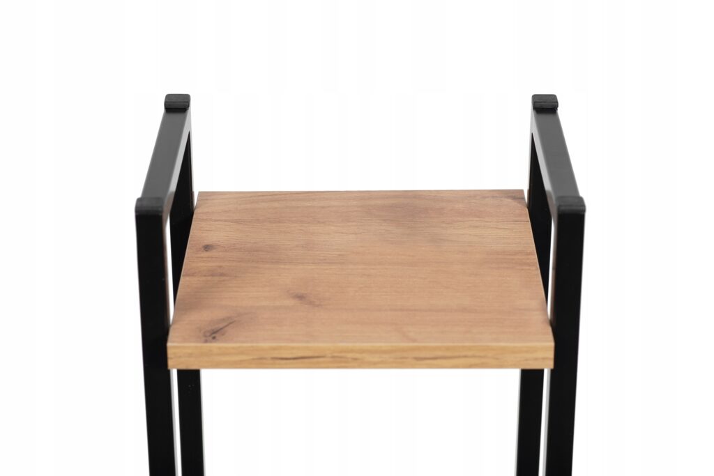 Kwietnik metalowy loft czarny 2 półkowy Cage 70cm - obrazek 4