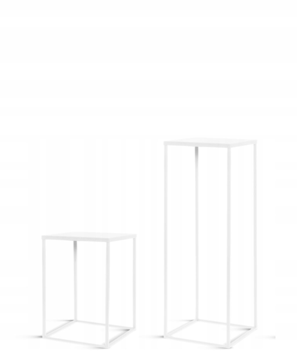 Kwietnik metalowy loft biały zestaw 2 sztuki