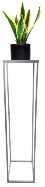 Kwietnik stojący metalowy loft srebrny 80cm