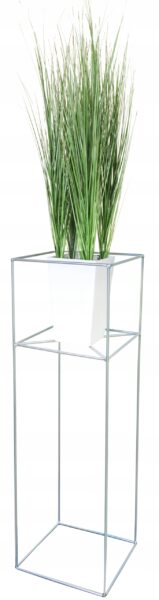 Kwietnik stojący Filo metalowy loft srebrny 80cm