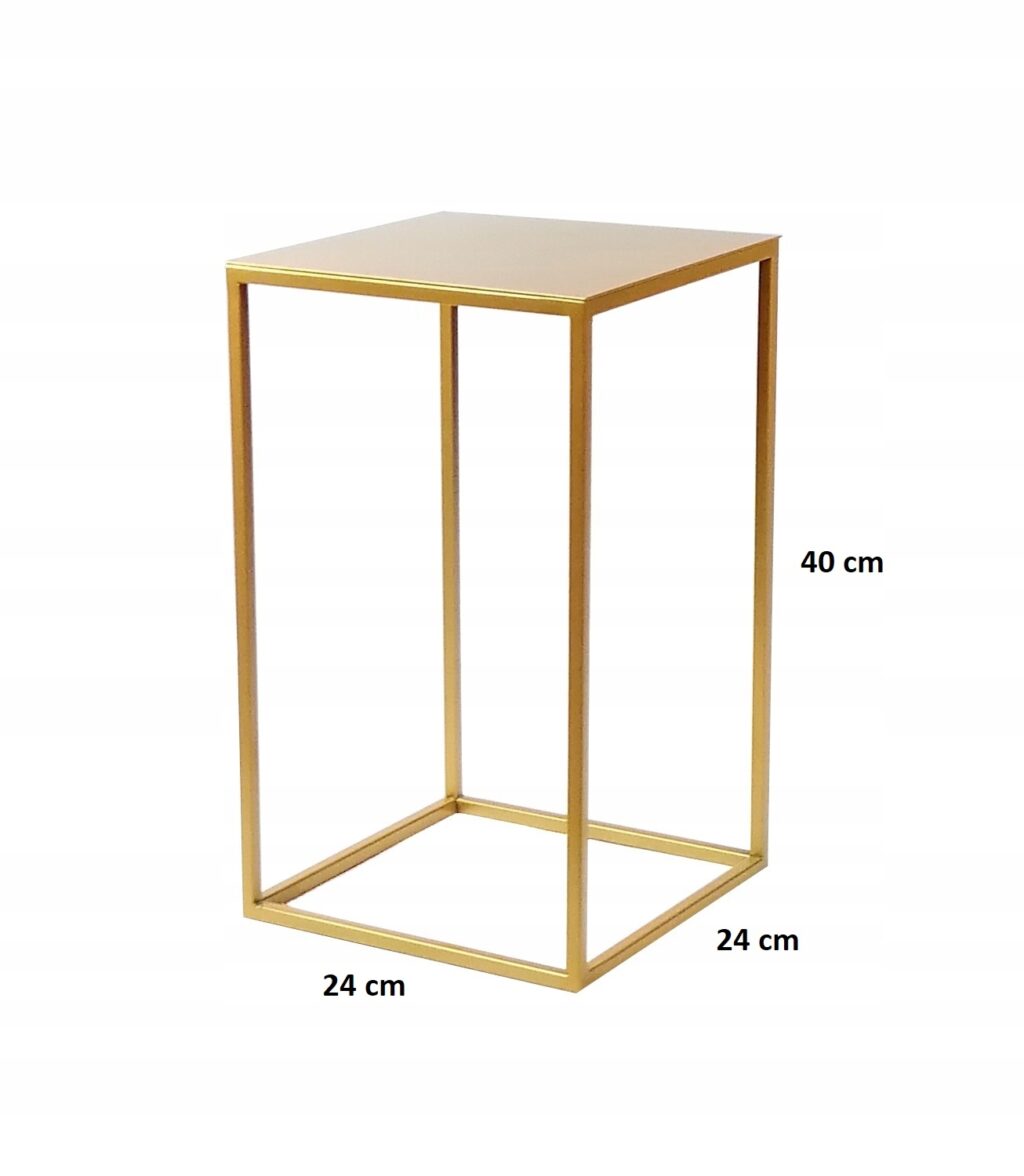 Kwietnik metalowy loft złoty zestaw 3 sztuki - obrazek 4