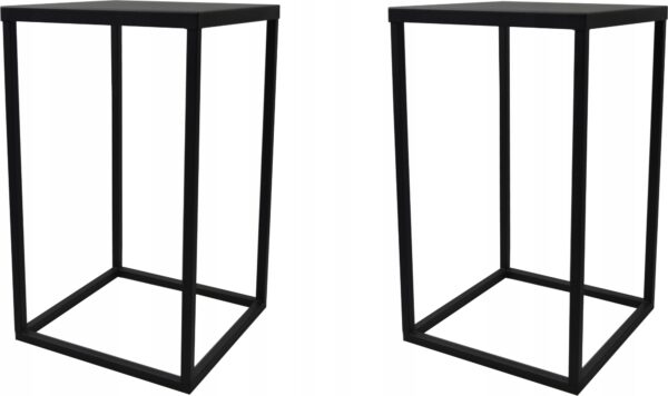 Kwietnik metalowy loft czarny zestaw 2 sztuki