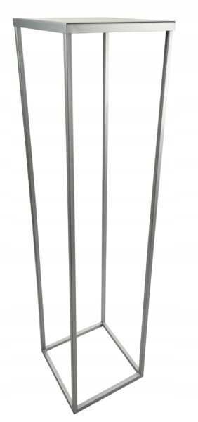 Kwietnik stojący metalowy glamour 100cm srebrny