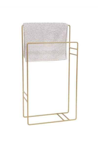 Stojak wieszak łazienkowy na ręczniki loft złoty