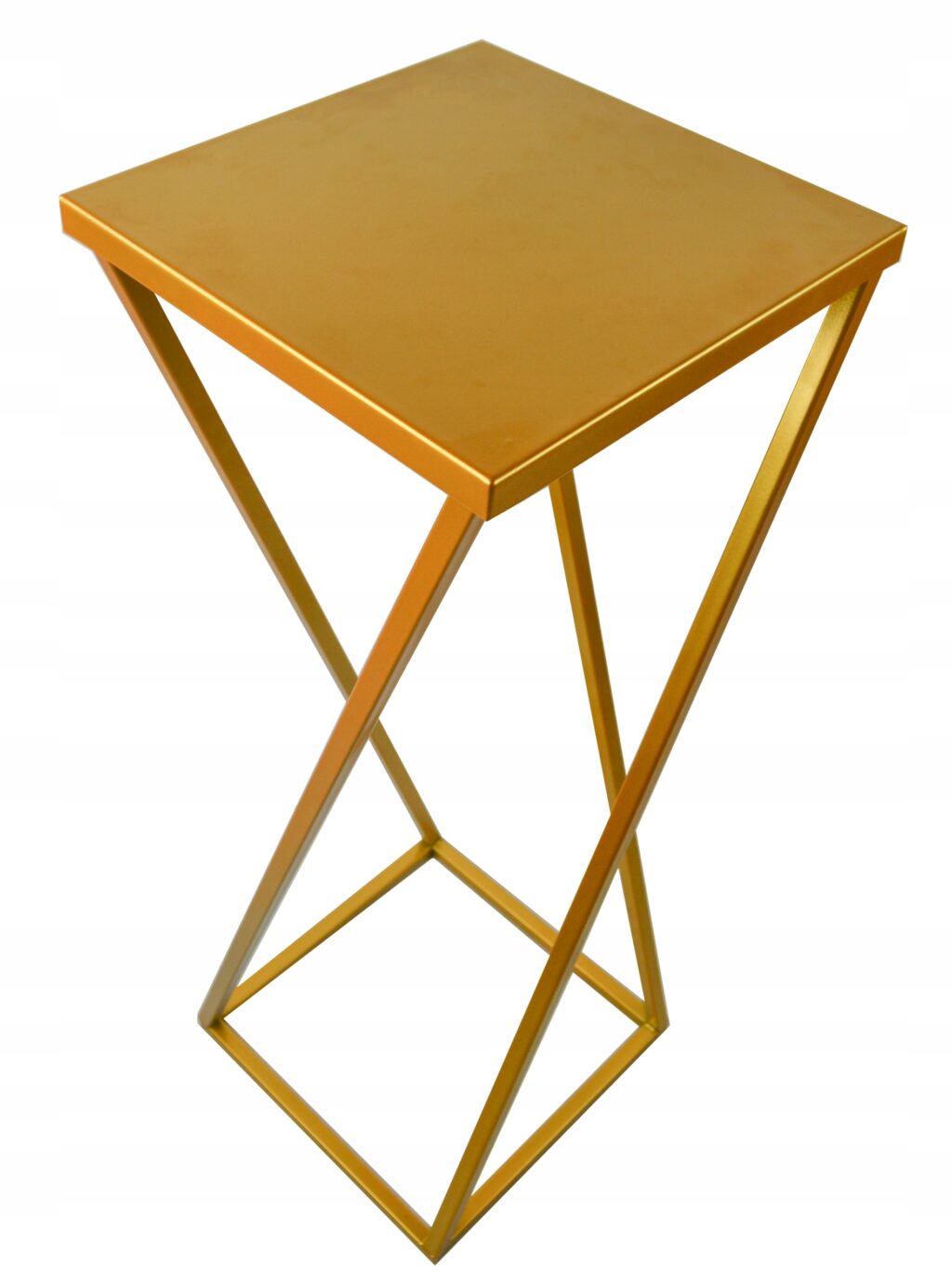 Kwietnik metalowy loft geometryczny 70 cm złoty - obrazek 2