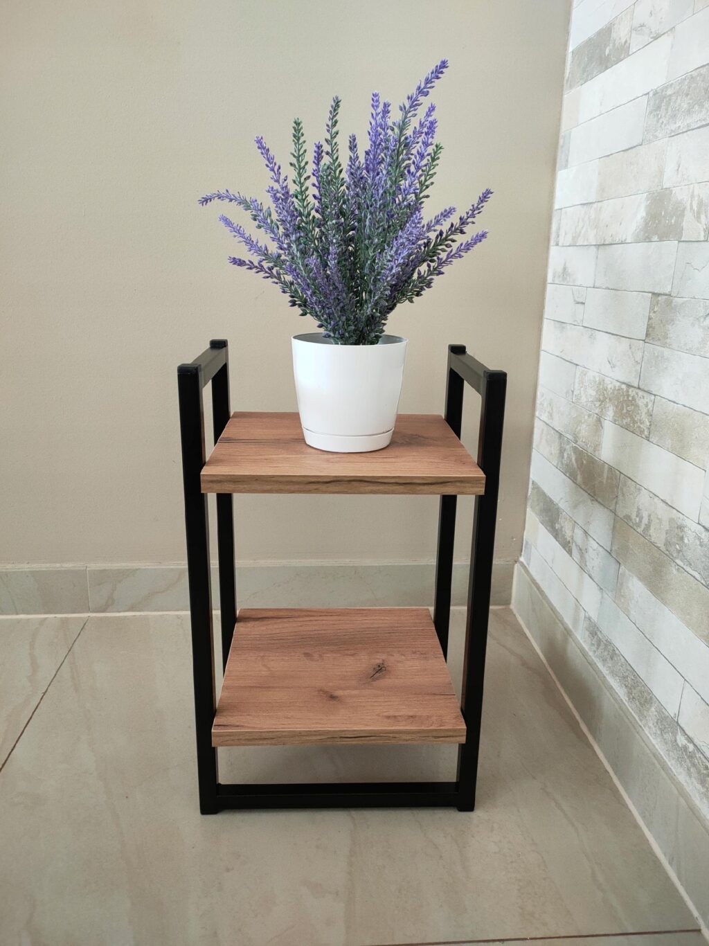 Kwietnik metalowy loft czarny 2 półkowy Cage 40 - obrazek 5