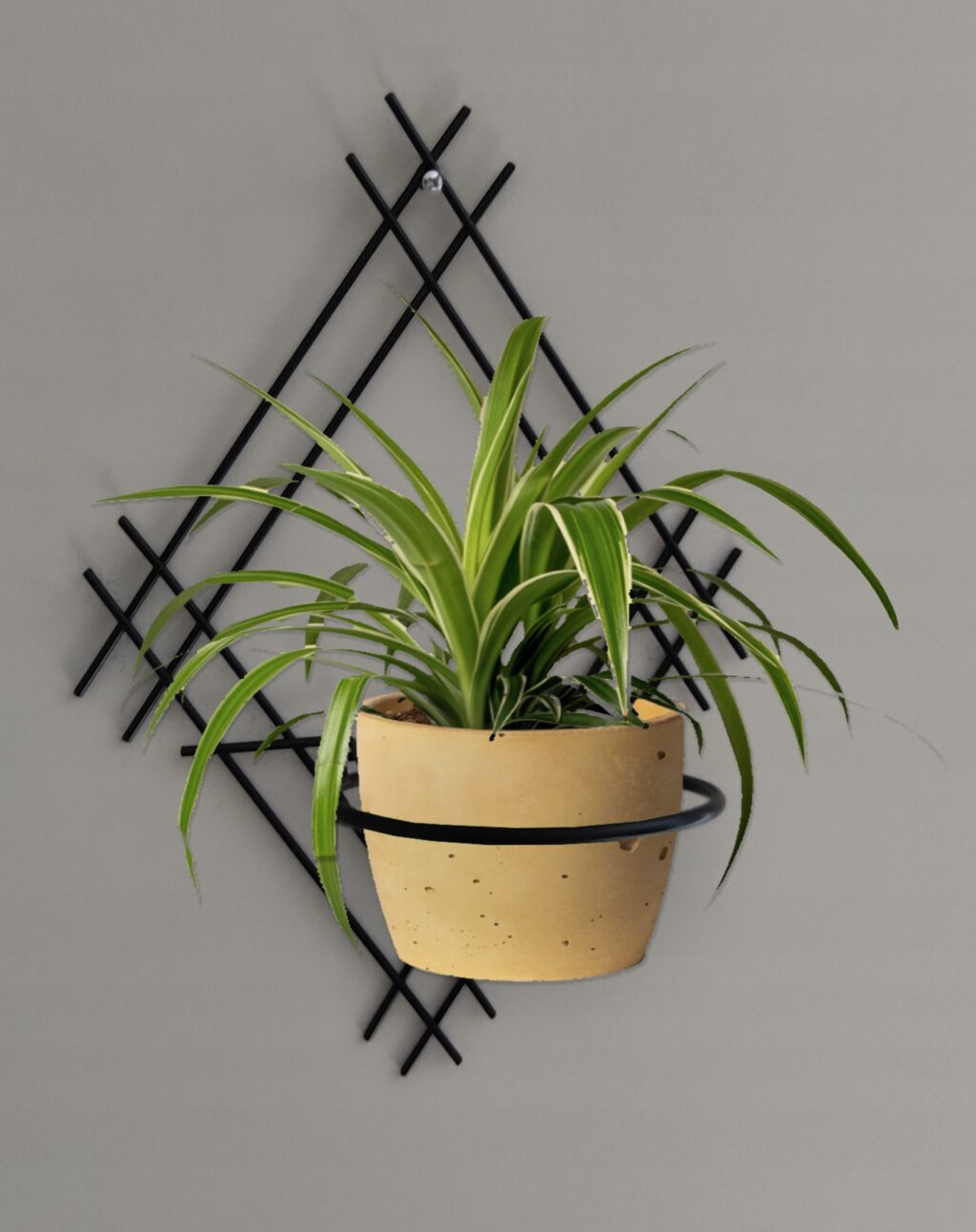 Kwietnik wiszący loft metalowy czarny Flore - obrazek 7