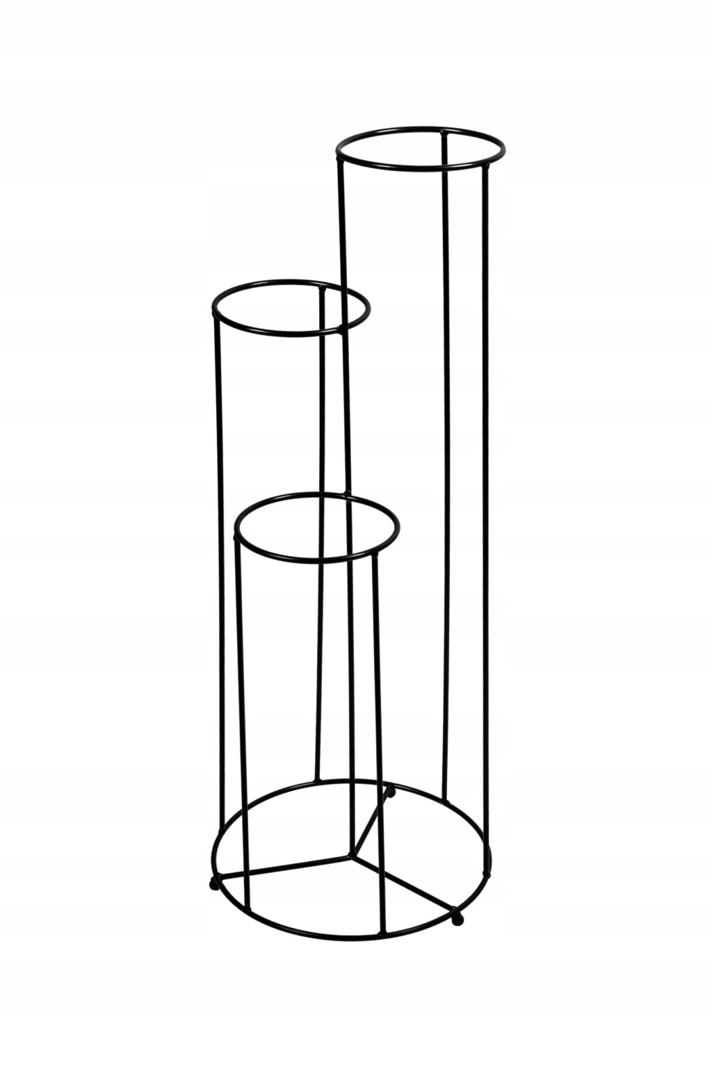 Kwietnik stojący metalowy loft czarny 3donicowy - obrazek 3