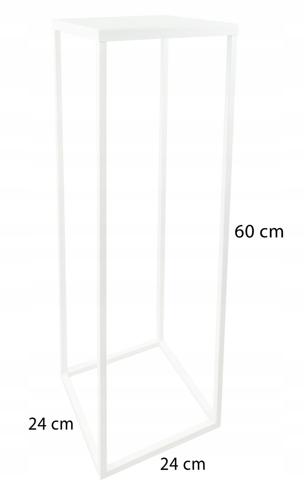 Kwietnik stojący metalowy loft biały 60cm - obrazek 2