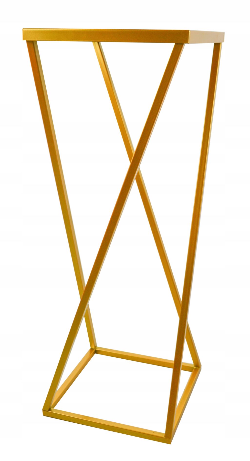 Kwietnik metalowy loft geometryczny 70 cm złoty - obrazek 4