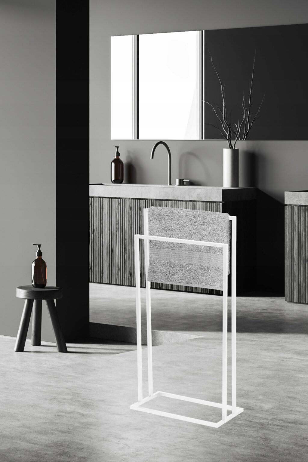 Stojak na ręczniki Vivo 2-ramienny biały - obrazek 2