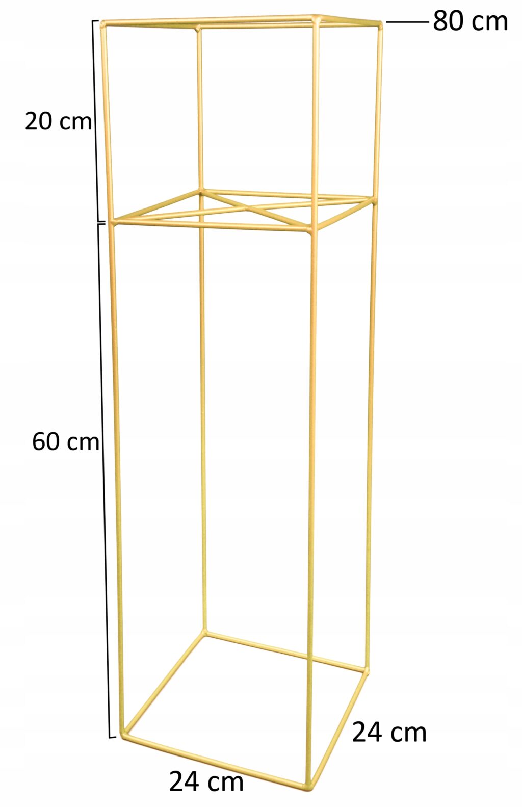 Kwietnik stojący Filo metalowy loft złoty 80cm - obrazek 9