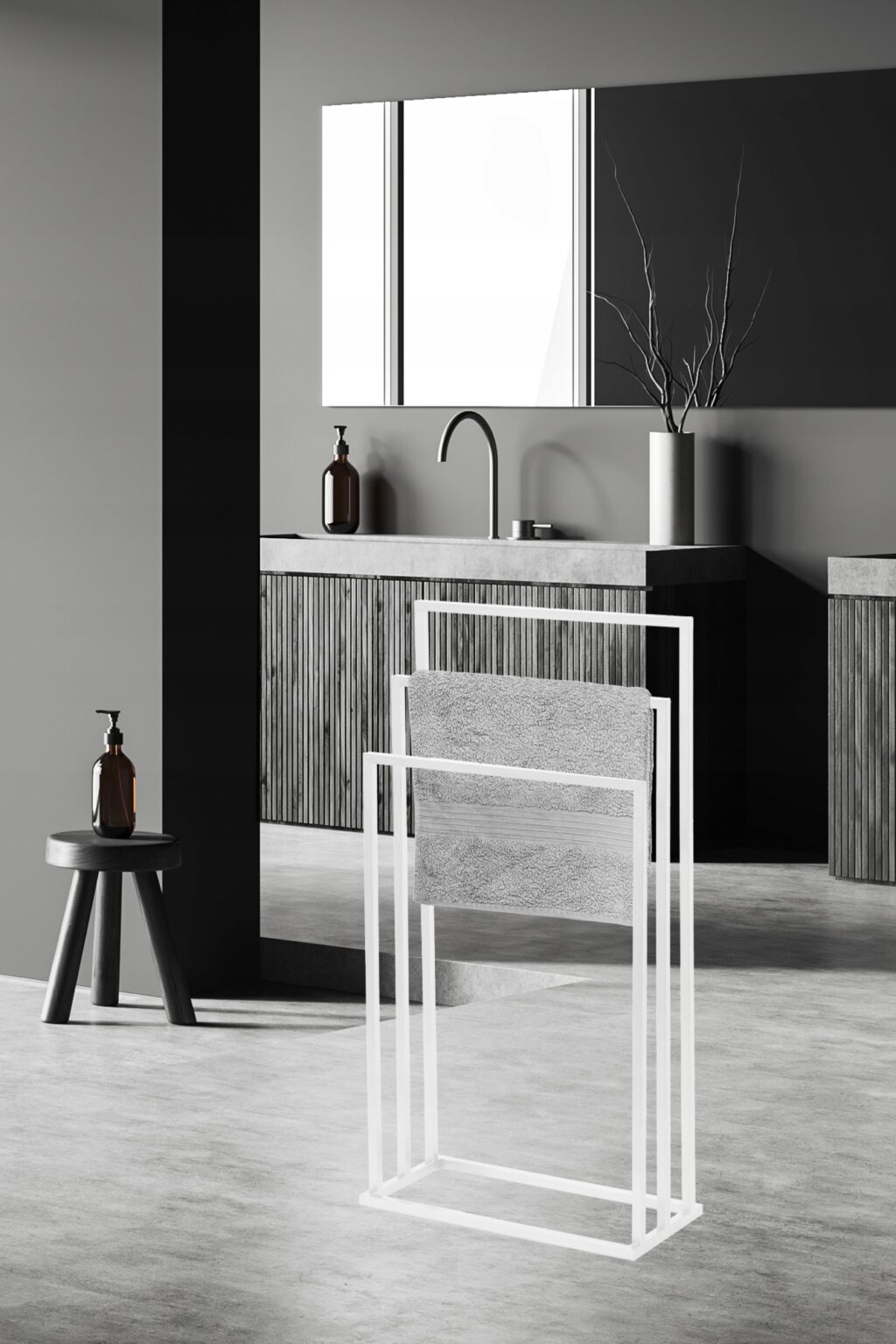 Stojak na ręczniki Vivo 3-ramienny biały - obrazek 2