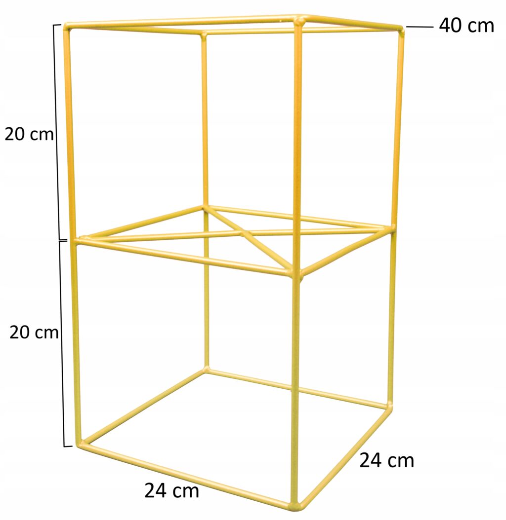 Kwietnik stojący Filo metalowy loft złoty 40 cm - obrazek 7