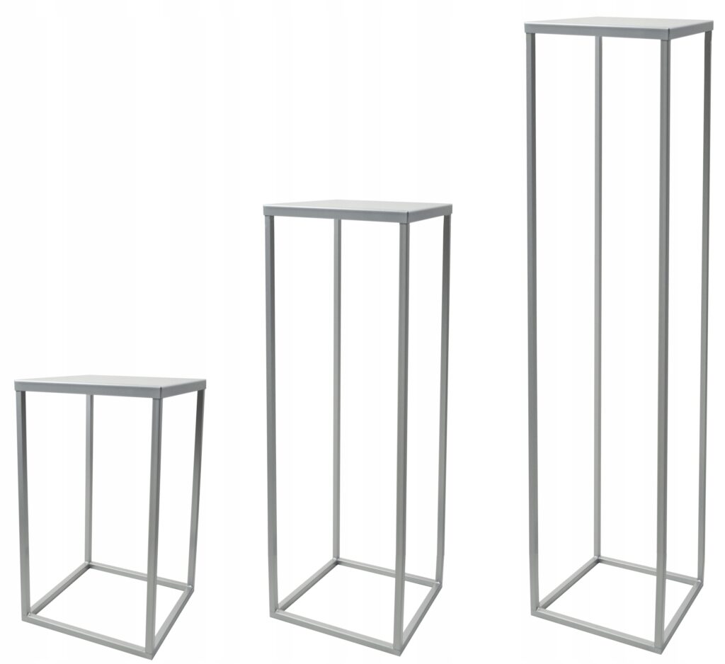 Kwietnik stojący metalowy glamour 100cm srebrny - obrazek 8