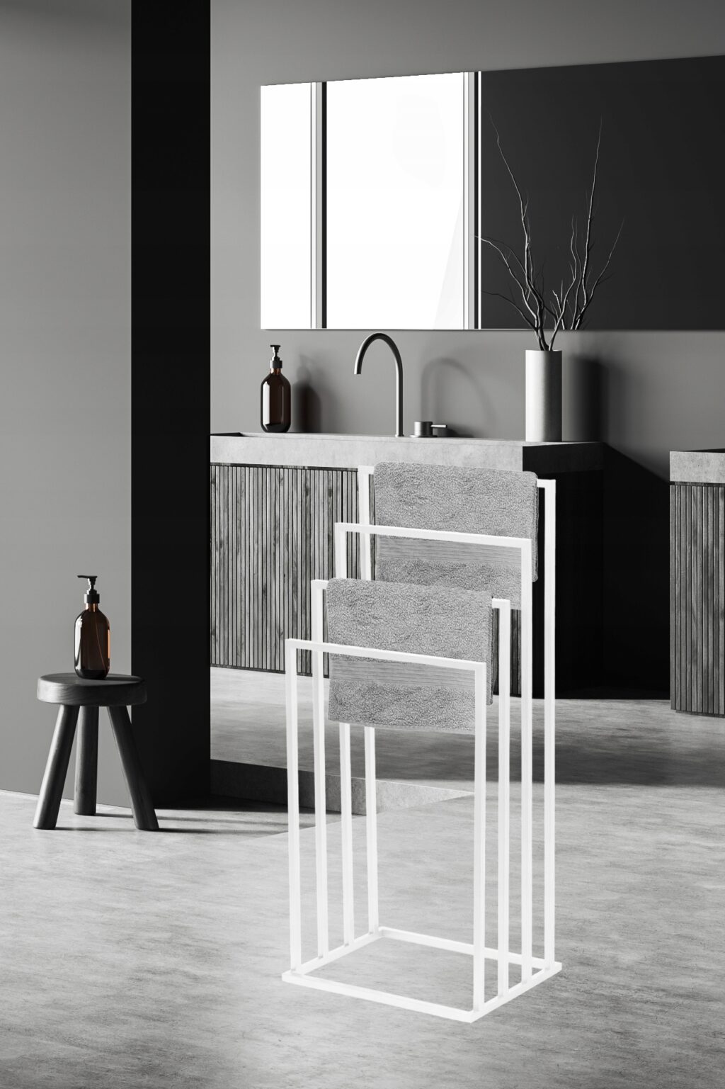 Stojak na ręczniki Vivo 4-ramienny biały - obrazek 2