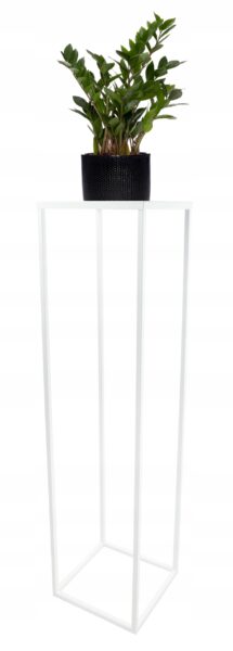 Kwietnik stojący metalowy loft biały 80cm
