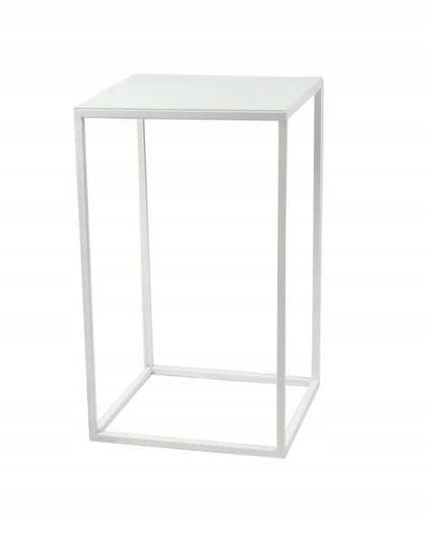 Kwietnik stojący Loft metalowy biały 40 cm