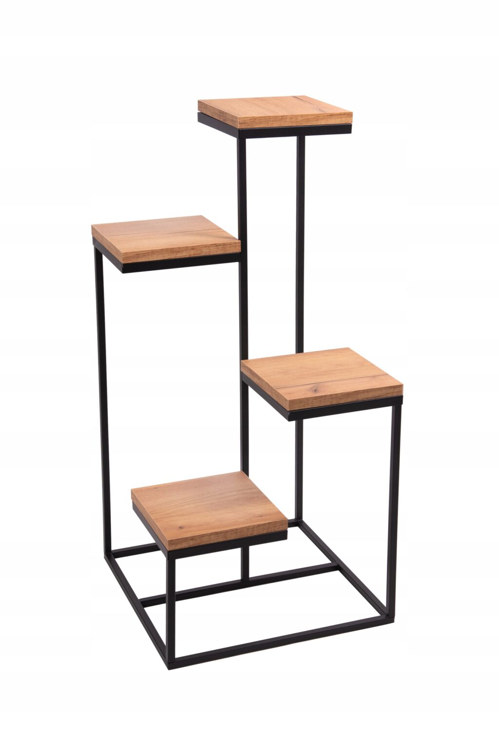 Kwietnik stojak metalowy loft 4 donicowy dąb craft - obrazek 3