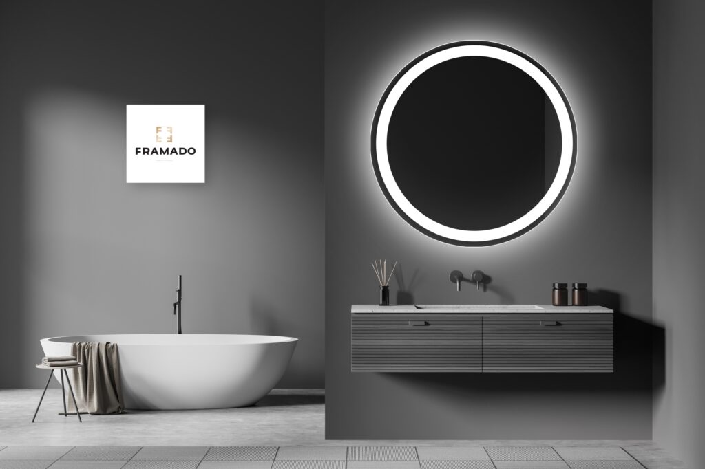Lustro okrągłe podświetlane Led Optimo fi 50cm - obrazek 2