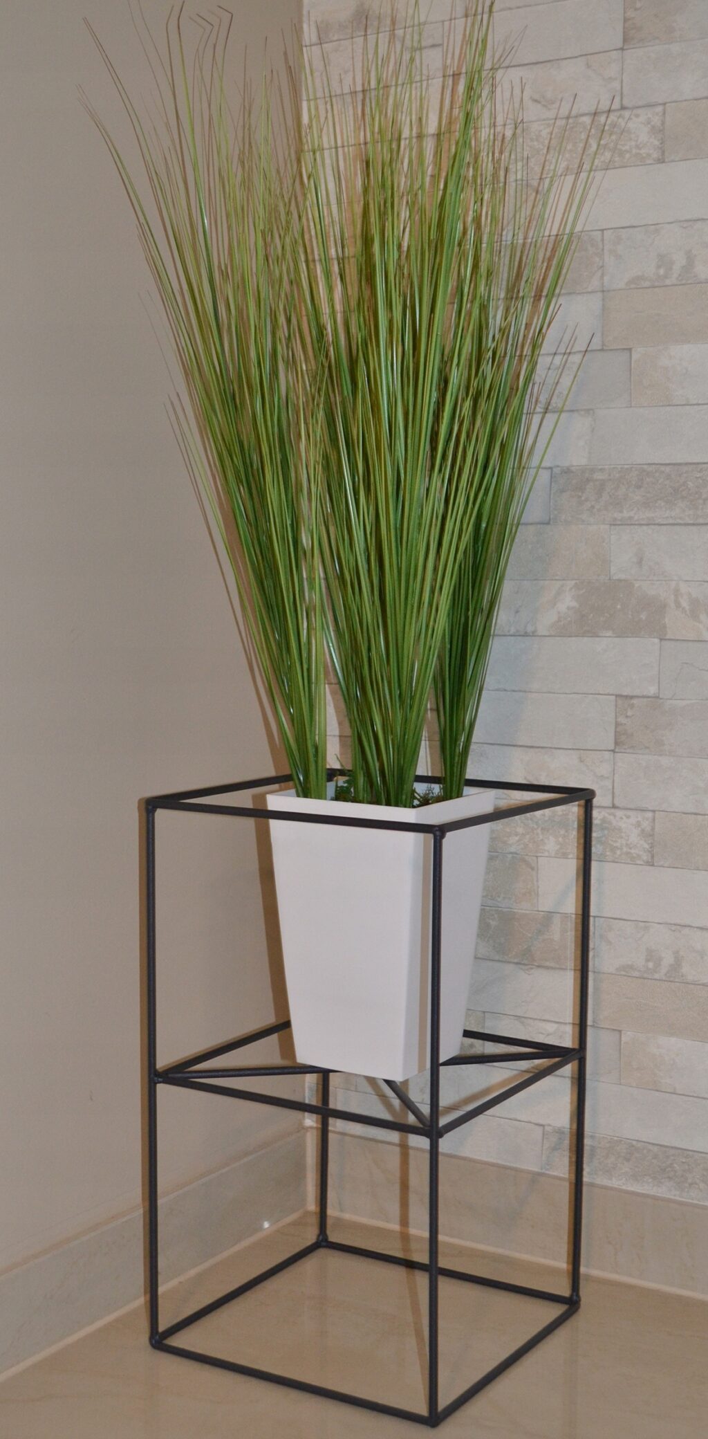 Kwietnik stojący Filo metalowy loft czarny 40 cm - obrazek 2