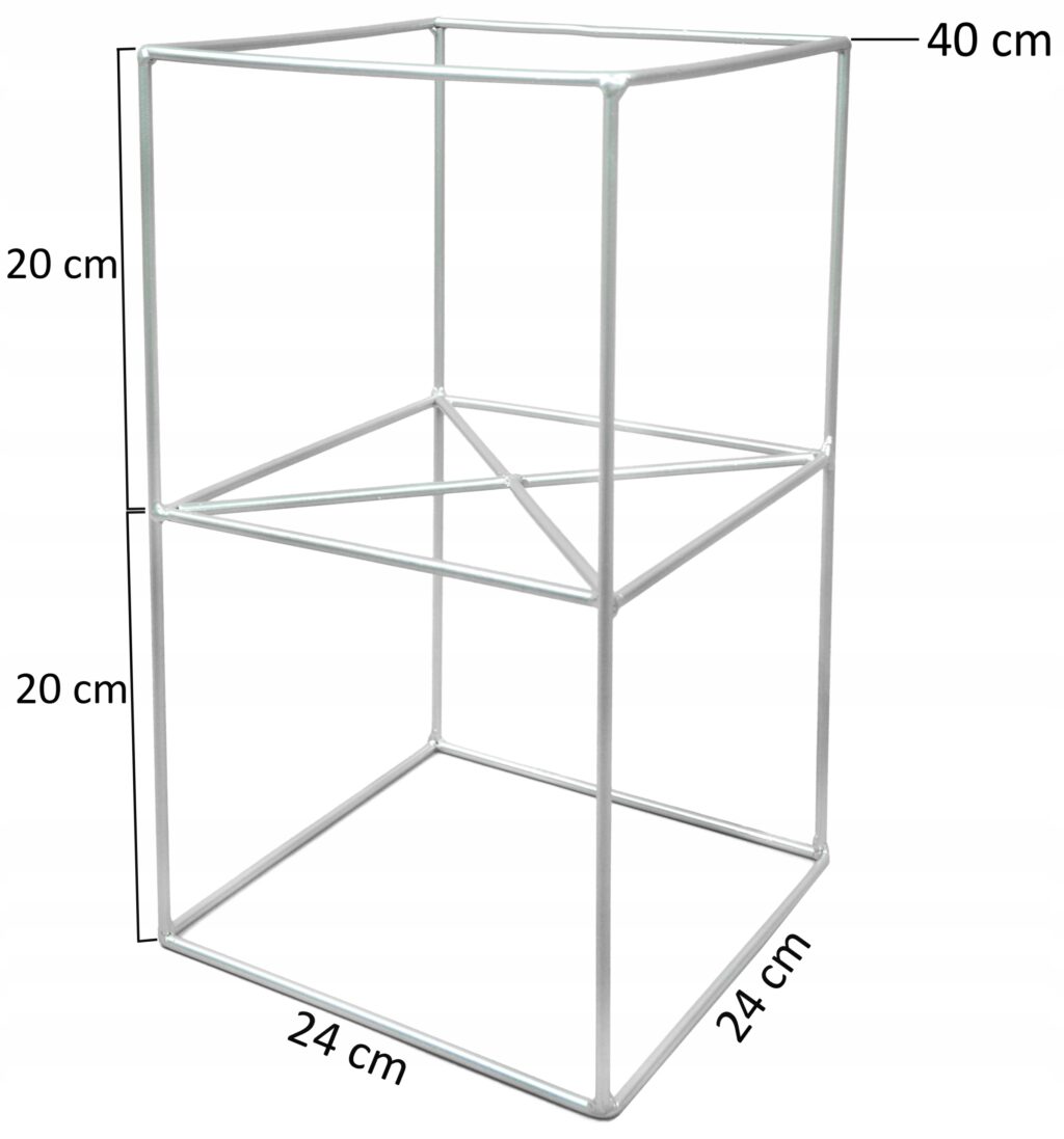 Kwietnik stojący Filo metalowy loft srebrny 40 cm - obrazek 8