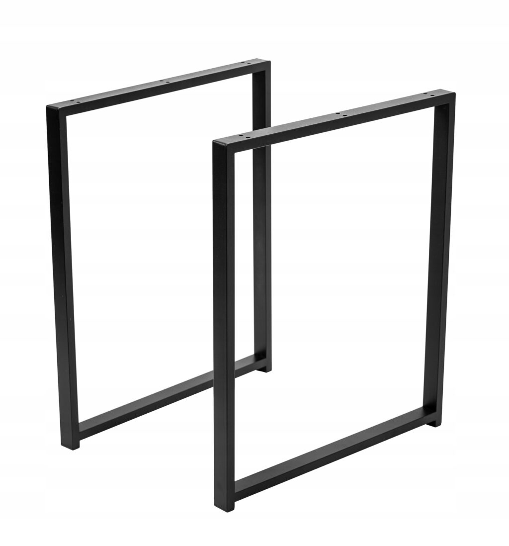 NOGI DO STOŁU BIURKA ŁAWY STOLIKA METALOWE 72x50CM CZARNE LOFT 2SZT POLSKIE - obrazek 3