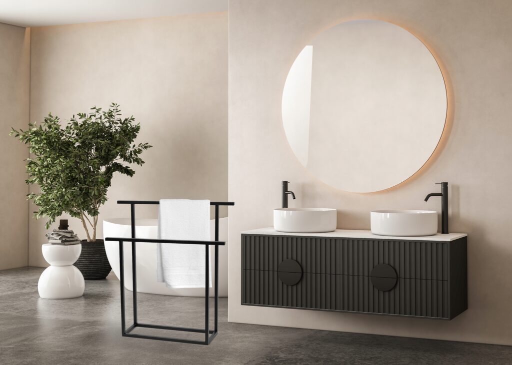 STOJAK WIESZAK STOJĄCY ŁAZIENKOWY NA RĘCZNIKI METALOWY T-STILO DUO W80 - obrazek 5