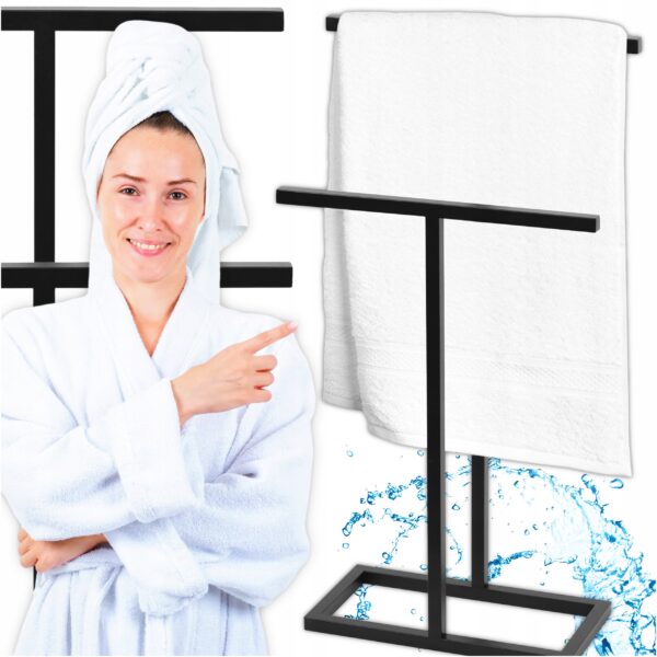 STOJAK WIESZAK STOJĄCY ŁAZIENKOWY NA RĘCZNIKI METALOWY T-STILO DUO W45