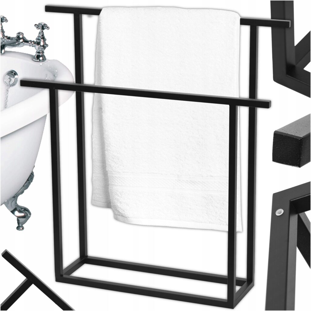 STOJAK WIESZAK STOJĄCY ŁAZIENKOWY NA RĘCZNIKI METALOWY T-STILO DUO W80