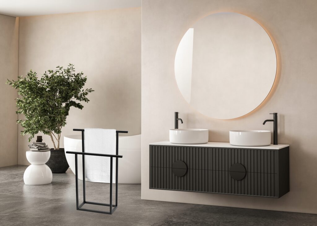 STOJAK WIESZAK STOJĄCY ŁAZIENKOWY NA RĘCZNIKI METALOWY T-STILO DUO W60 - obrazek 5