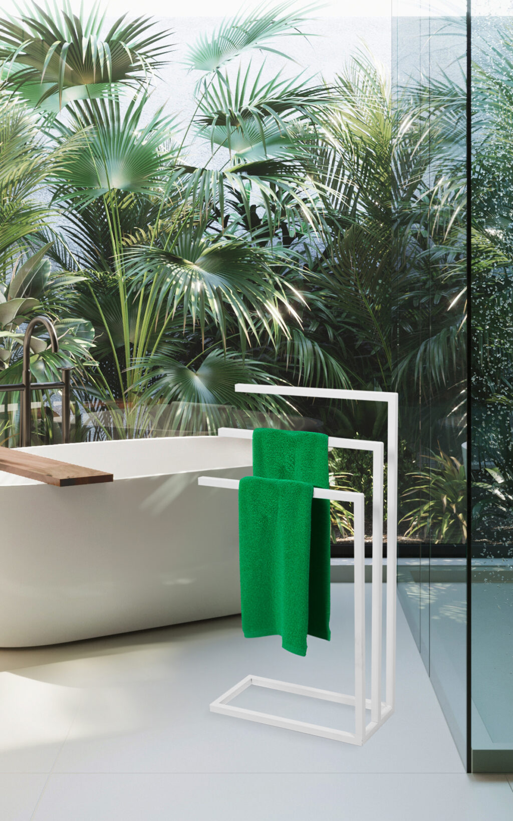 Stojak na ręczniki Forte biały - obrazek 2